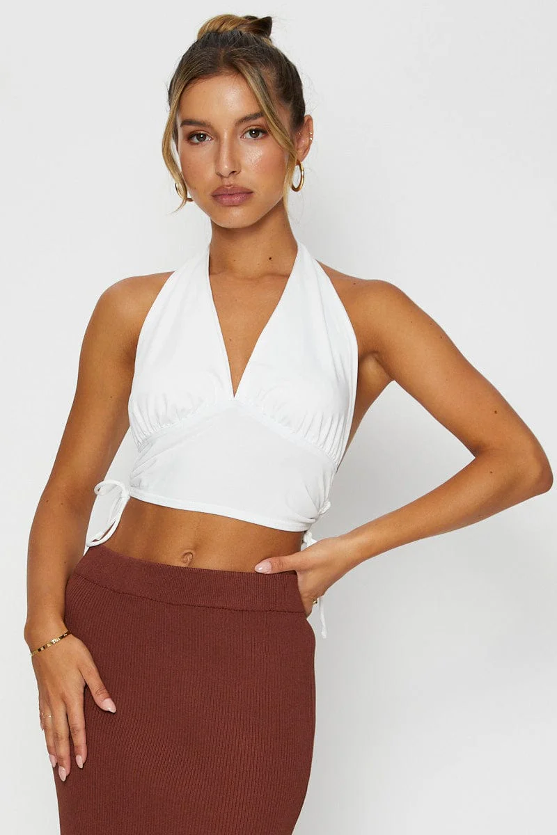 White Top Halter Neck