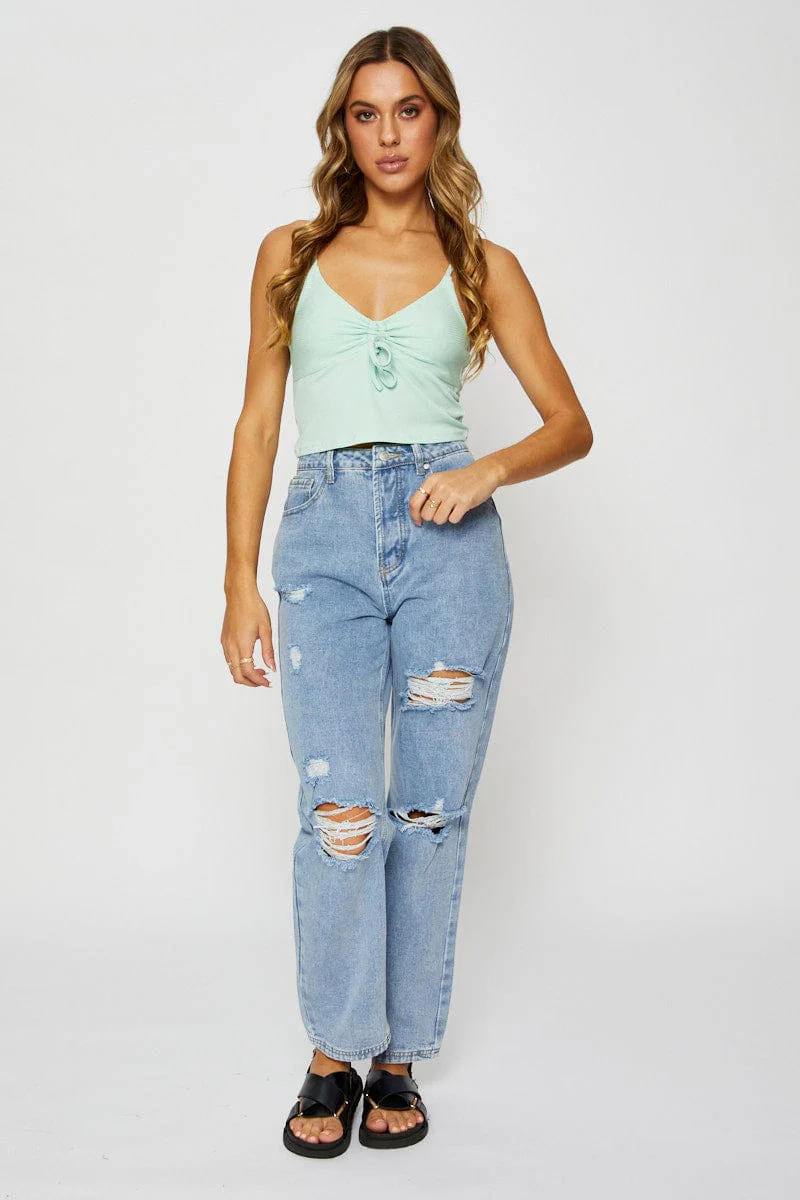 Green Singlet Top
