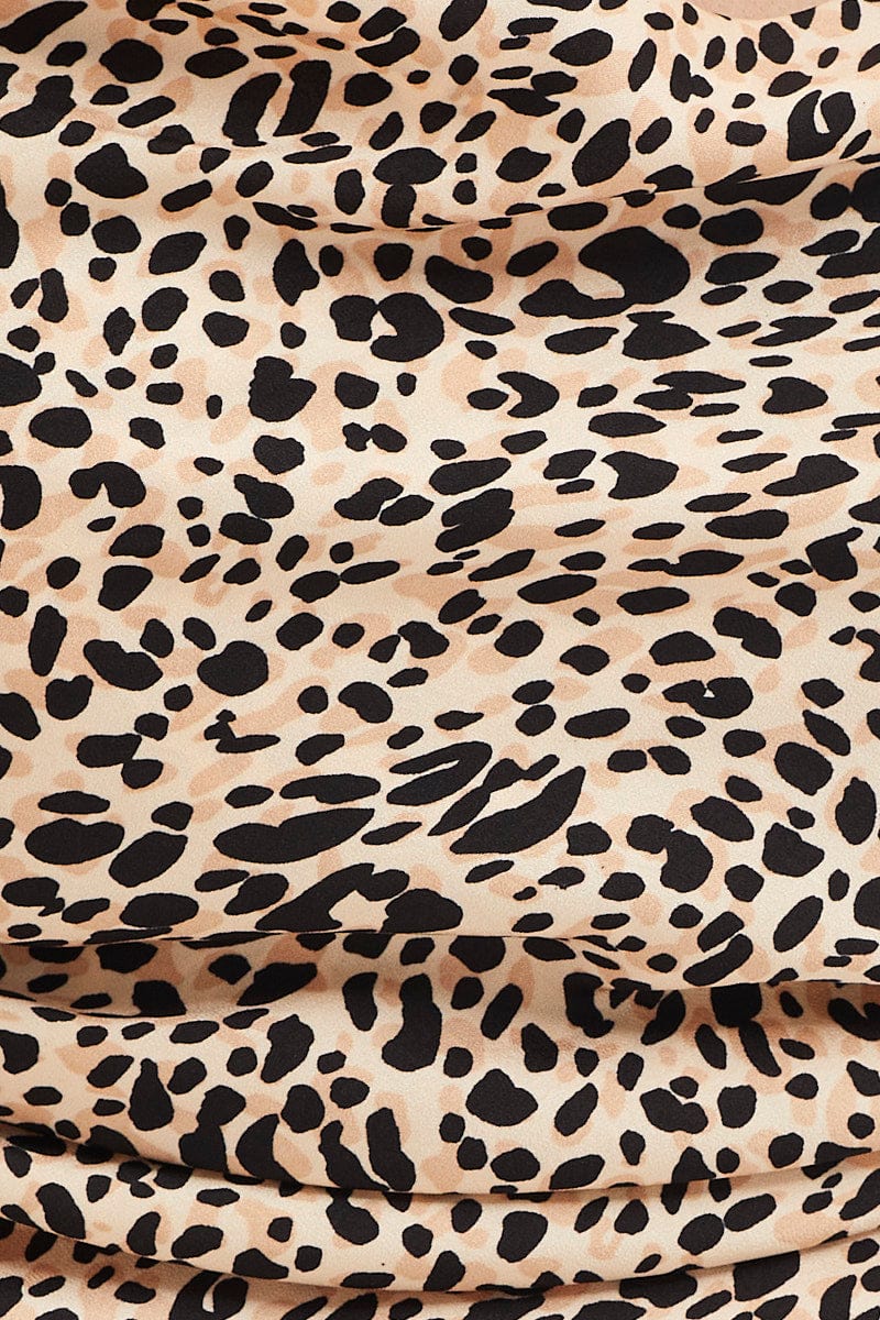 Print Cami Top Sleeveless Cowl Neck Satin