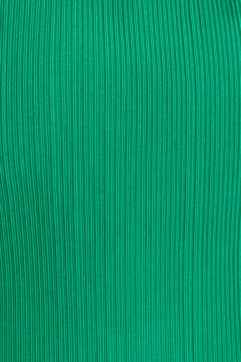 Green Plisse Bodycon Dress