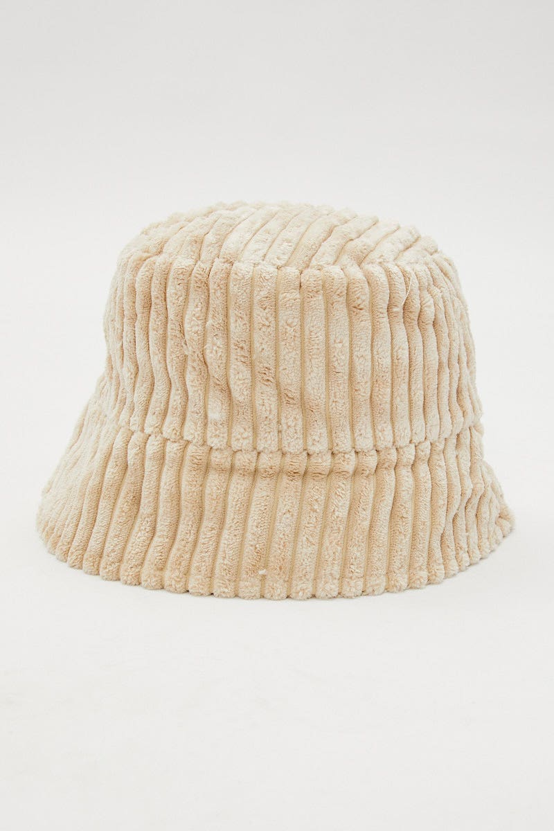 White Chunky Cord Bucket Hat