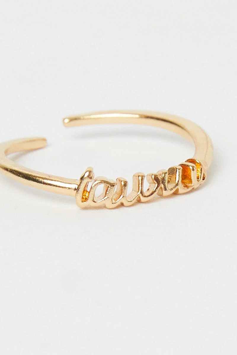 Metallic Taurus Zodiac Star Sign Ring