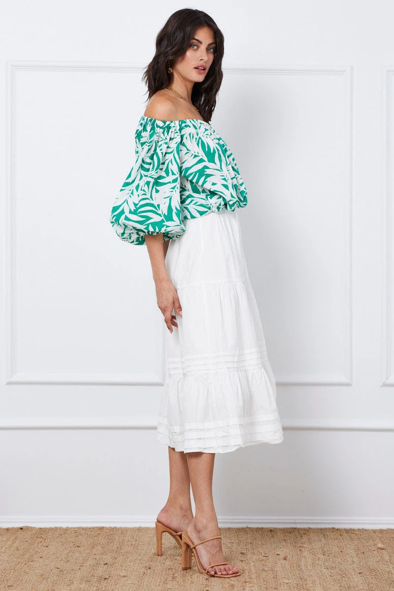 White Tiered Maxi Skirt