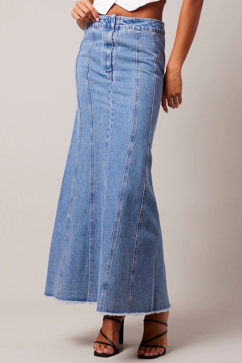 Blue Denim Skirt Maxi