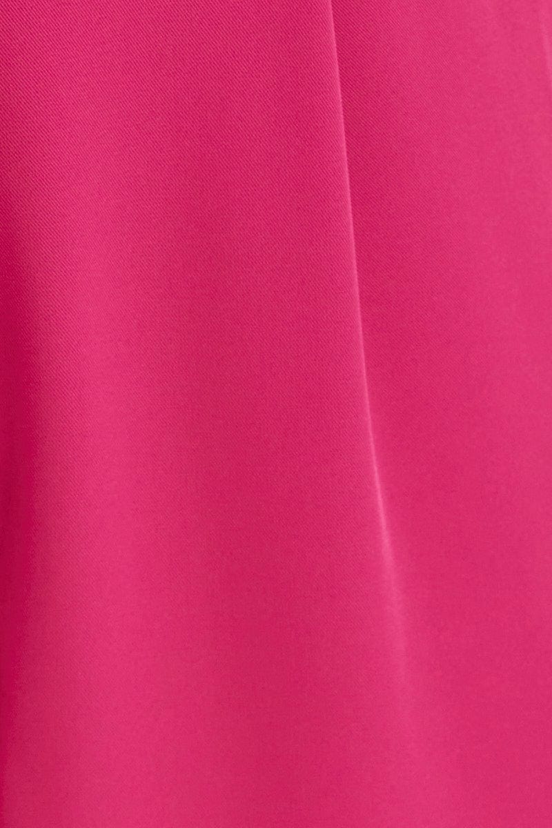 Pink Wide Leg Pants High Rise Paperbag