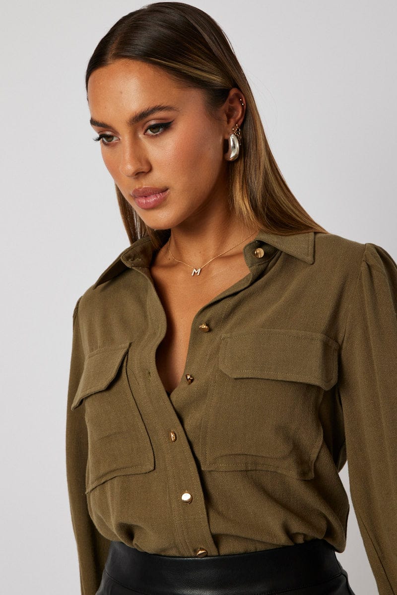 Green Utility Shirt Long Sleeve