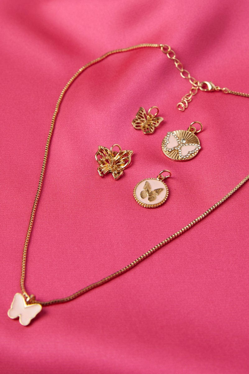 Pink Interchangeable Charm Necklace