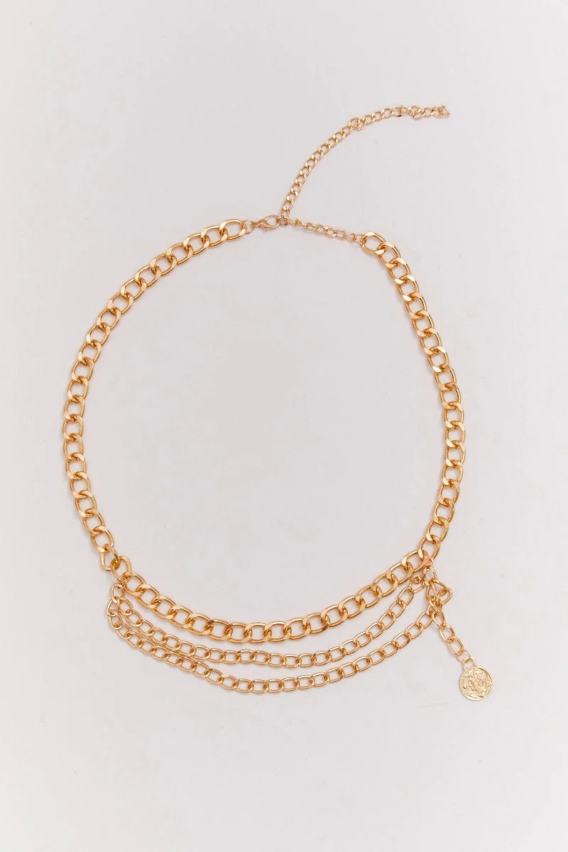 Gold Coin Decor Multilayer Waist Chain Belts