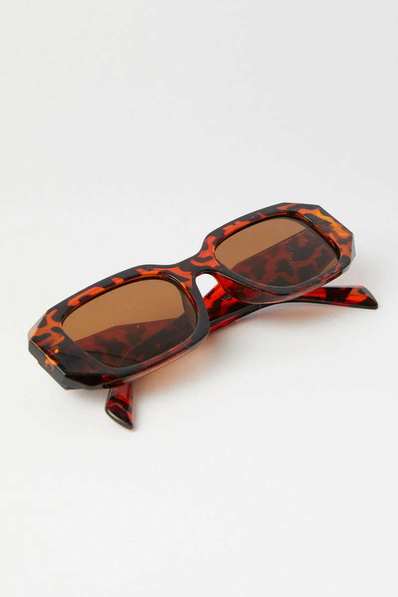 Brown Animal Print Fashion Sunglasses