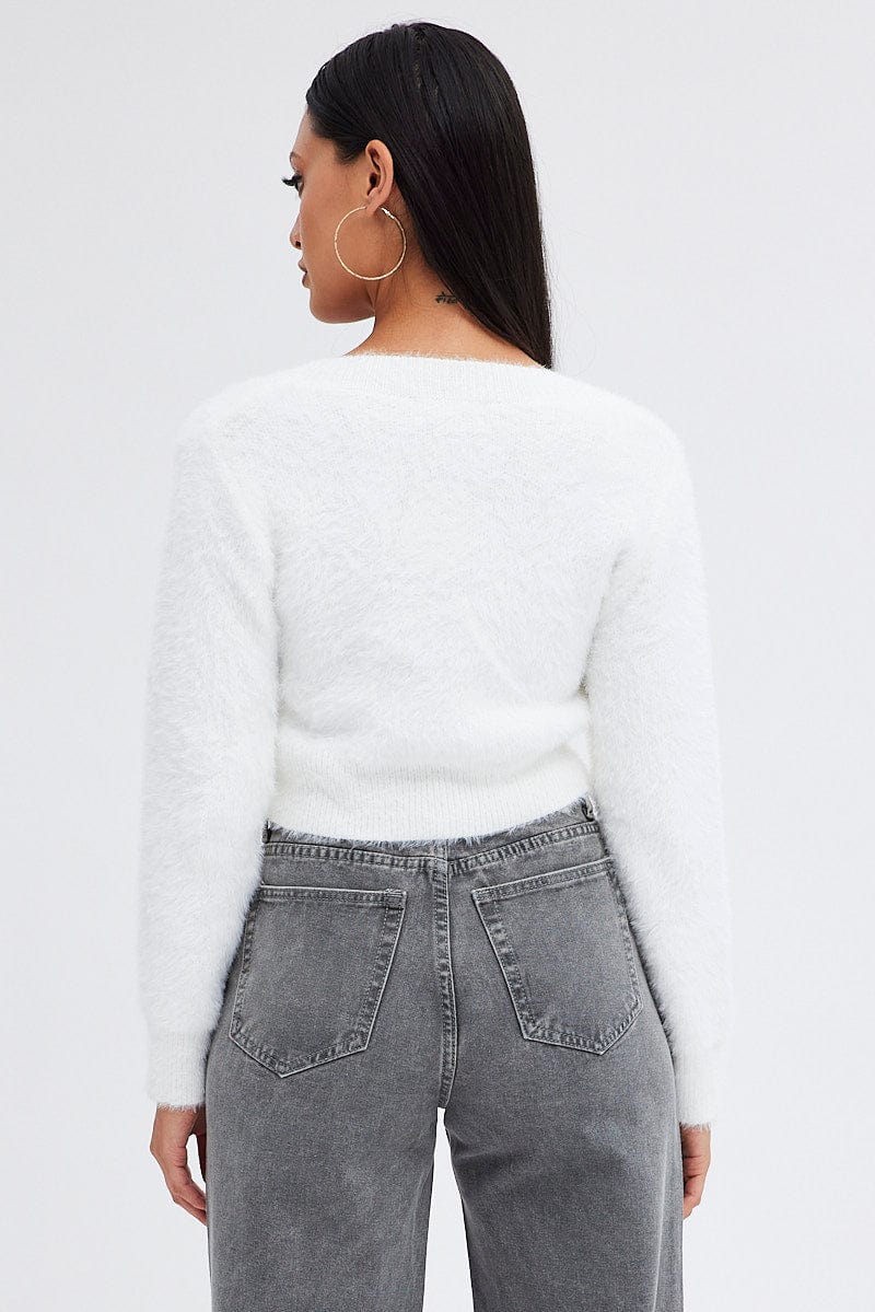 White Fluffy Cardigan