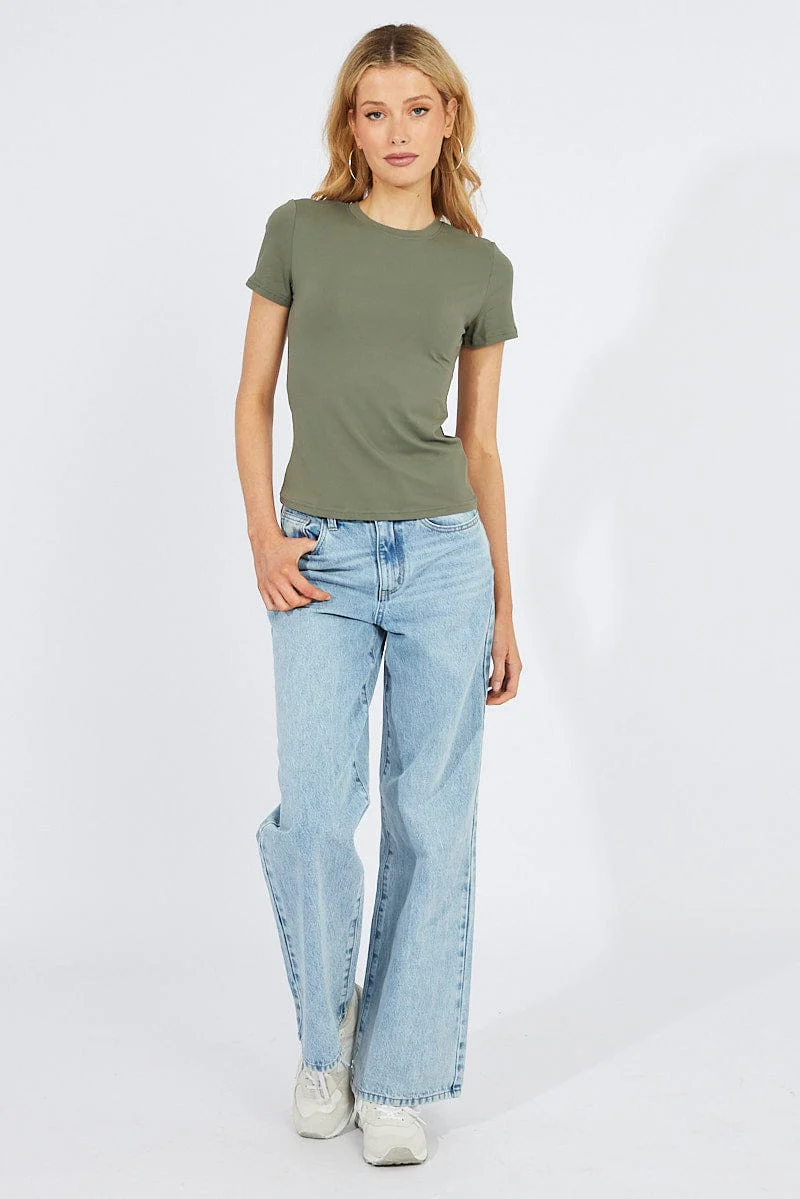 Green Supersoft Top Short Sleeve