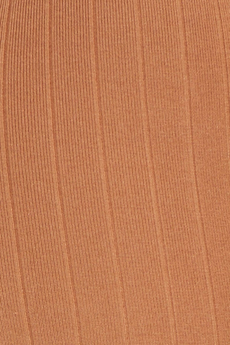 Beige Ribbed Knit Leggings