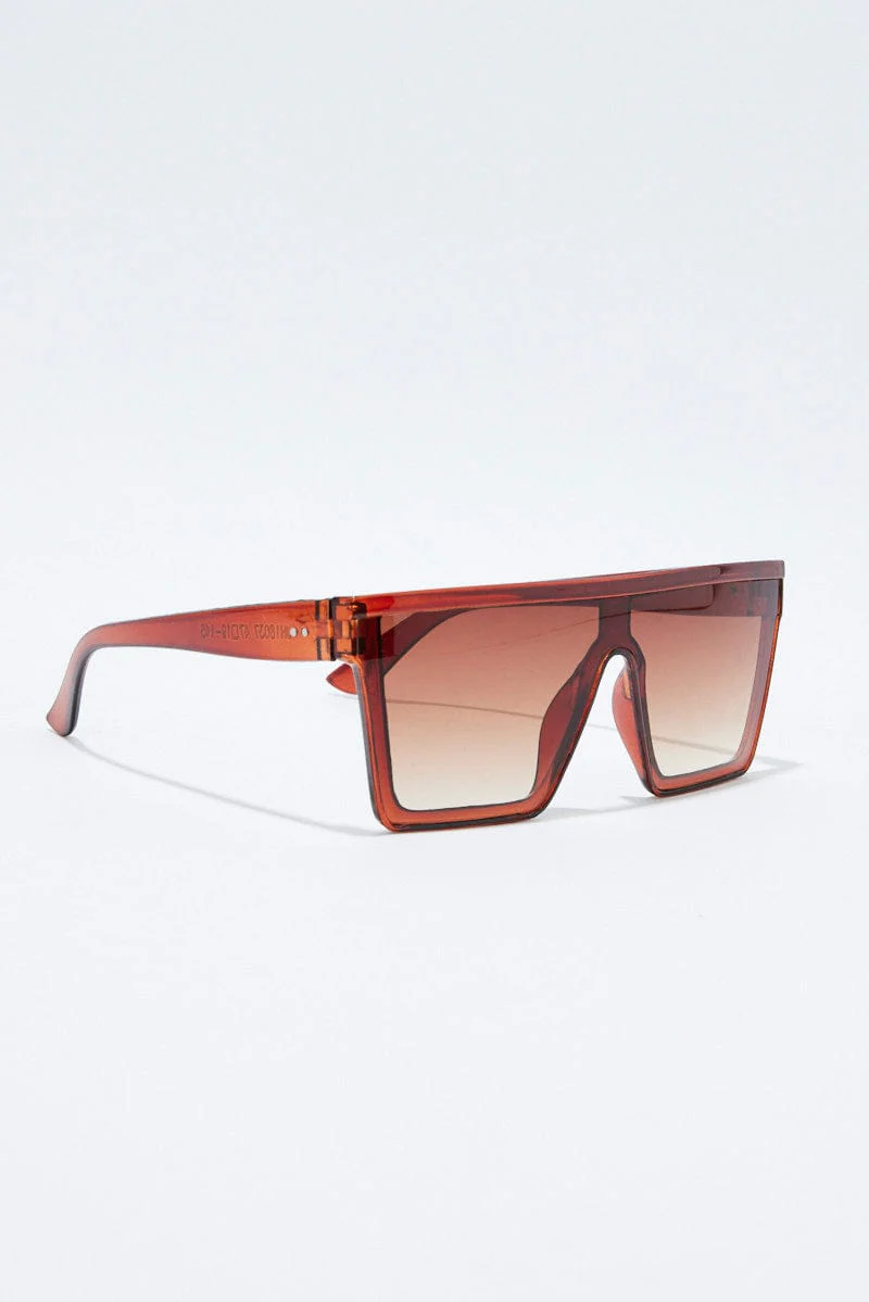 Brown Visor Sunglasses