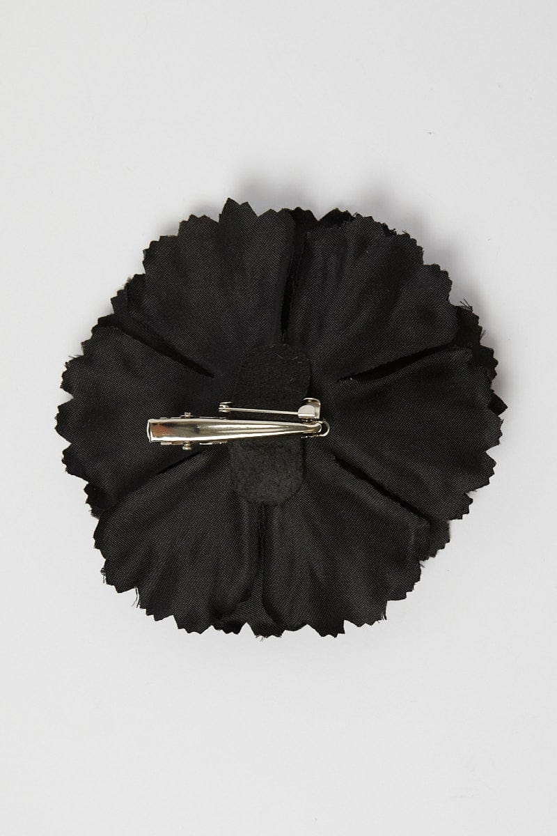 Black Flower Corsage Rosette Pin On Brooch
