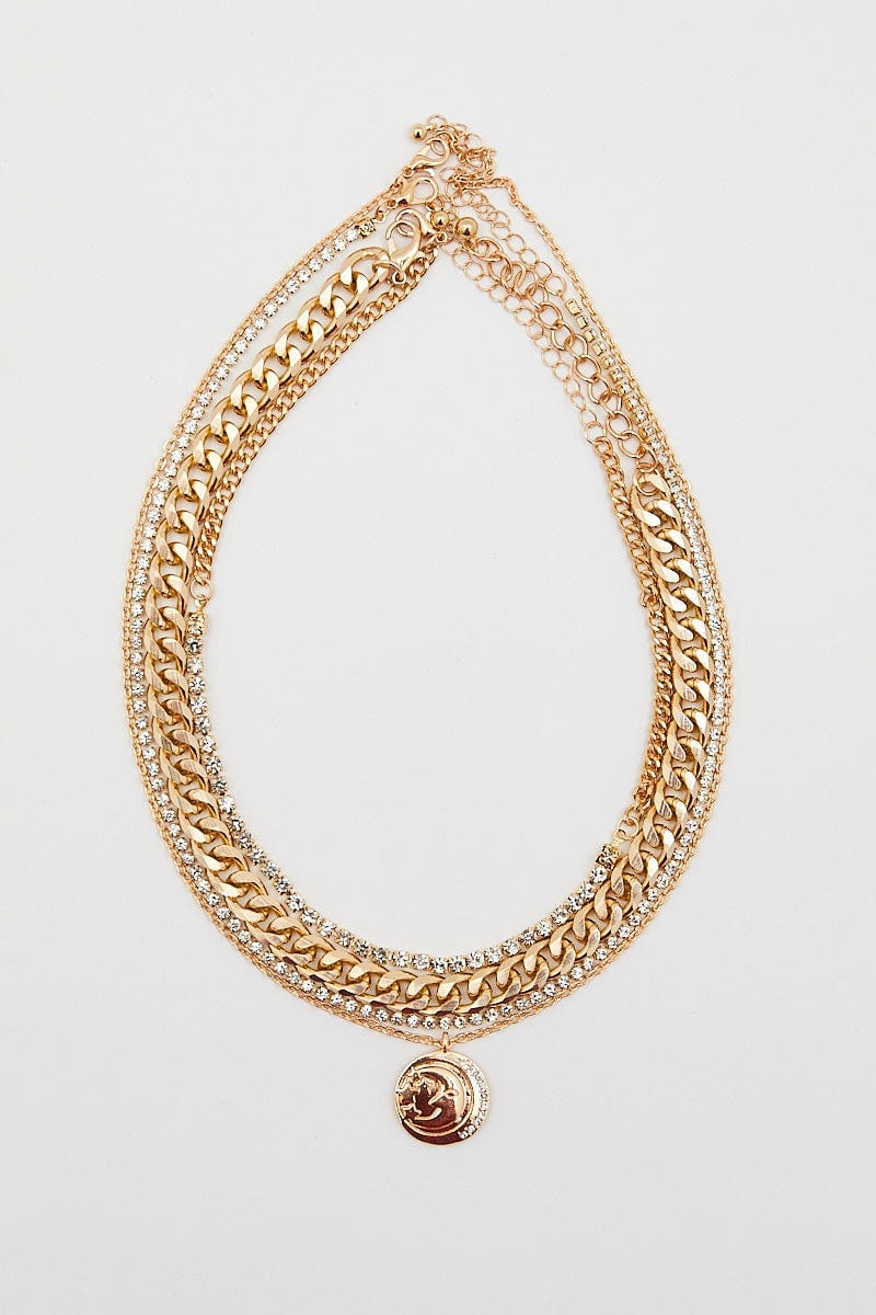 Gold Charm Layered Necklace
