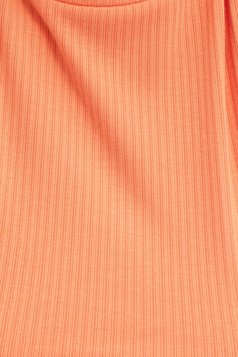 Orange T Shirt Short Sleeve Crew Neck