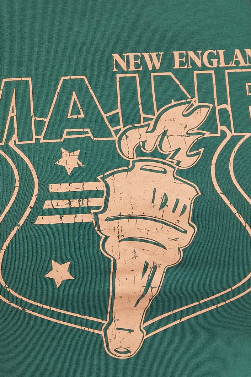 Green Sleeveless Tank Racer Back Contrast Bind