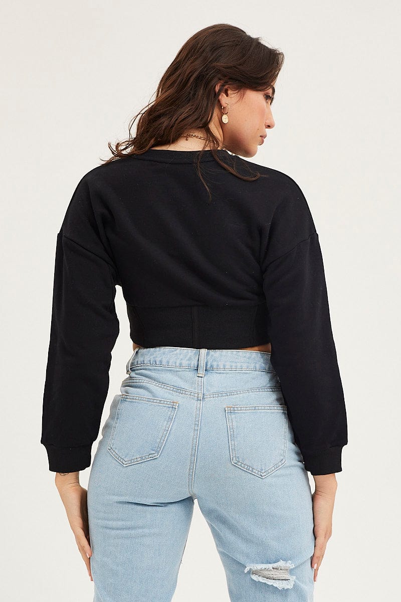 Black Corset Jumper Long Sleeve