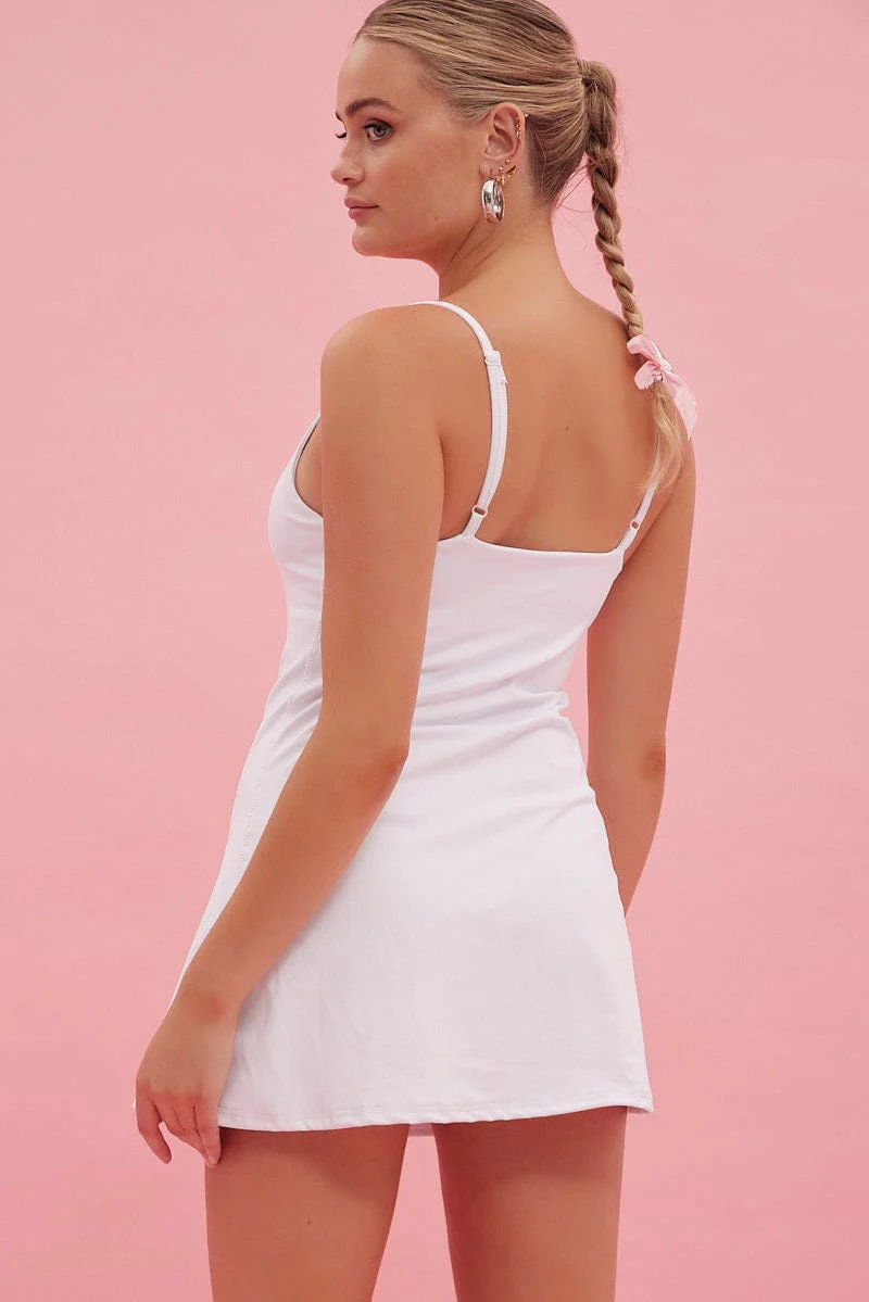 White Dress Scoop Neck Activewear