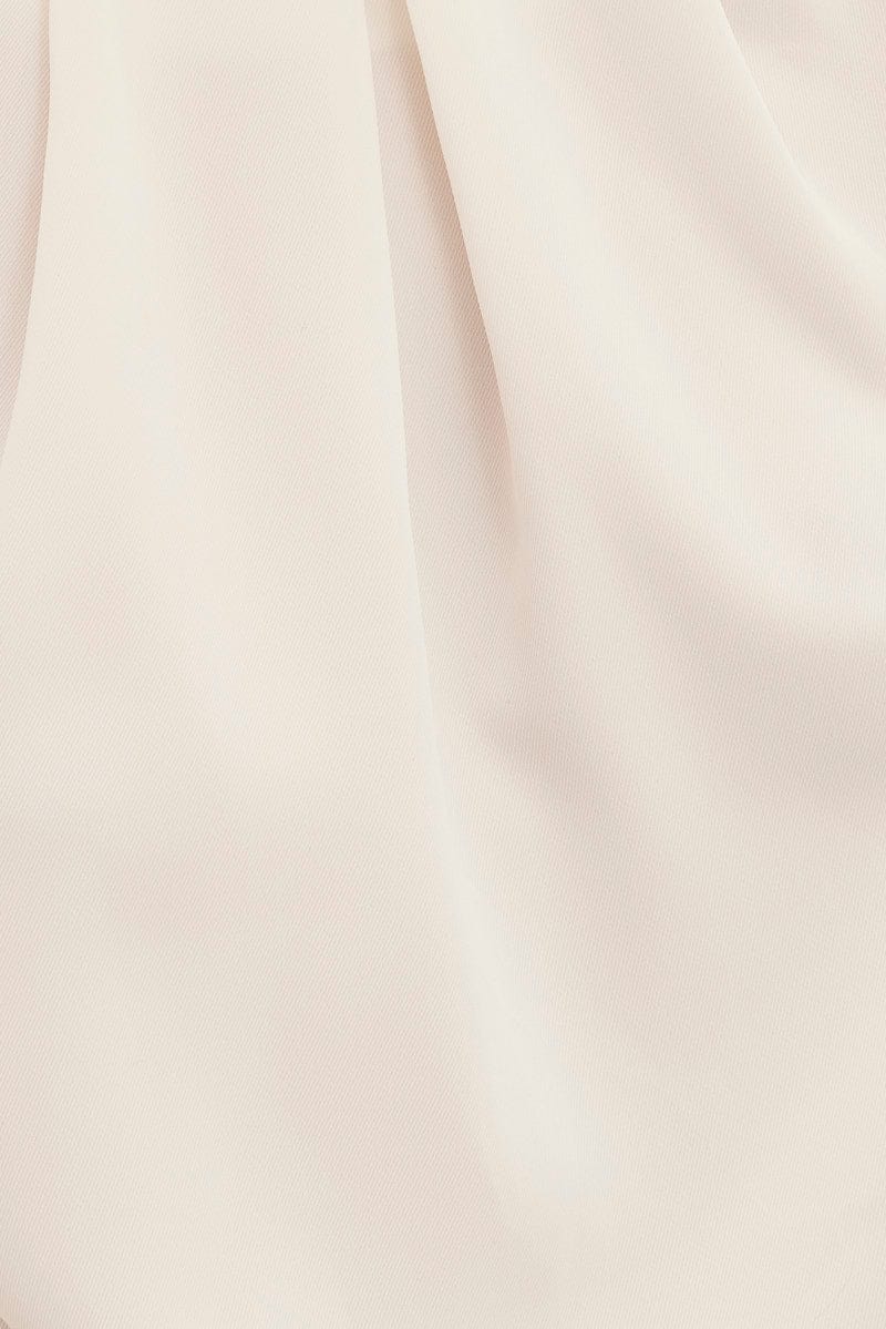 White Top Cap Sleeve Pleat Detail Workwear