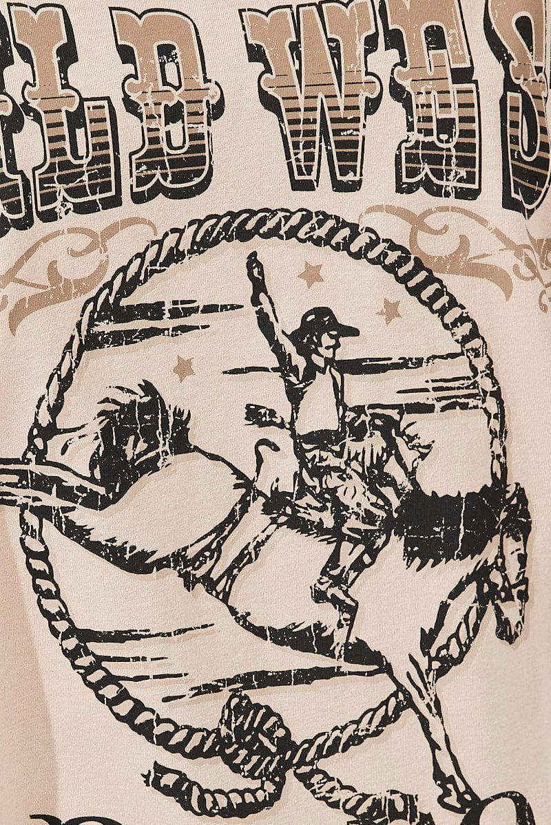 Brown Graphic Tee Short Sleeve