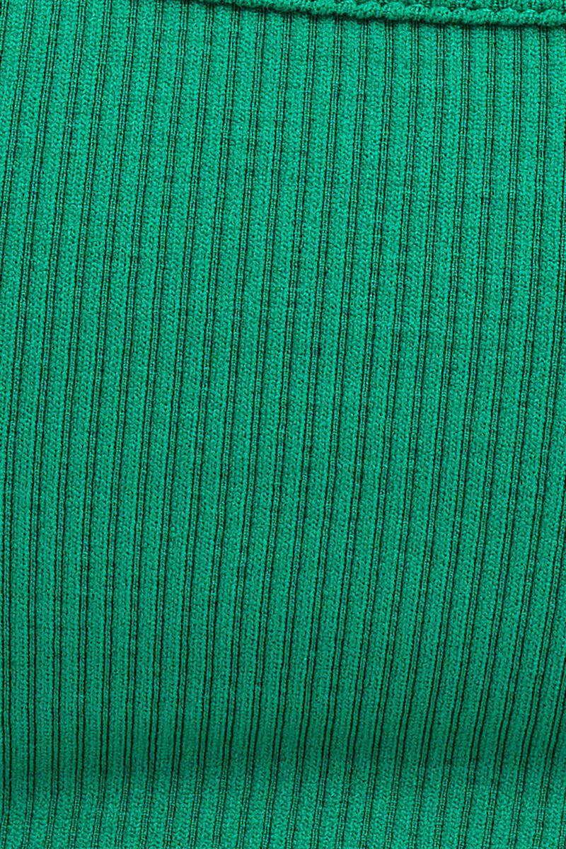 Green Bralette Crop Round Neck Seamless