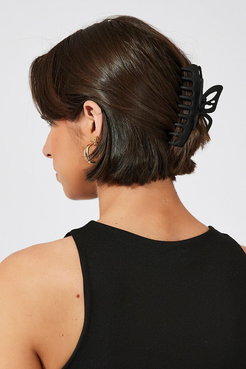 Black Butterfly Claw Clip