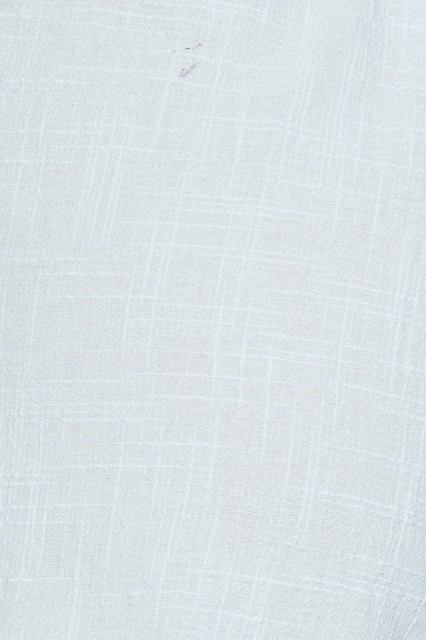 Blue High Waist Linen Blend Elastic Waist Frill Hem Short