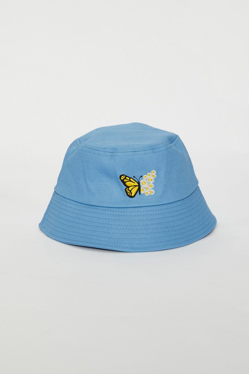 Blue Butterfly & Flower Bucket Hat