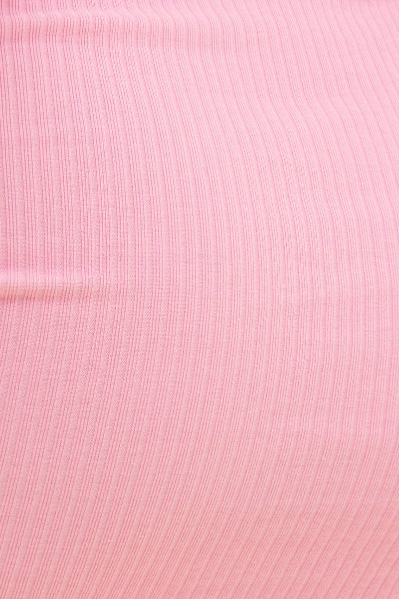 Pink Prea Rib Tank Scoop Neck Dress