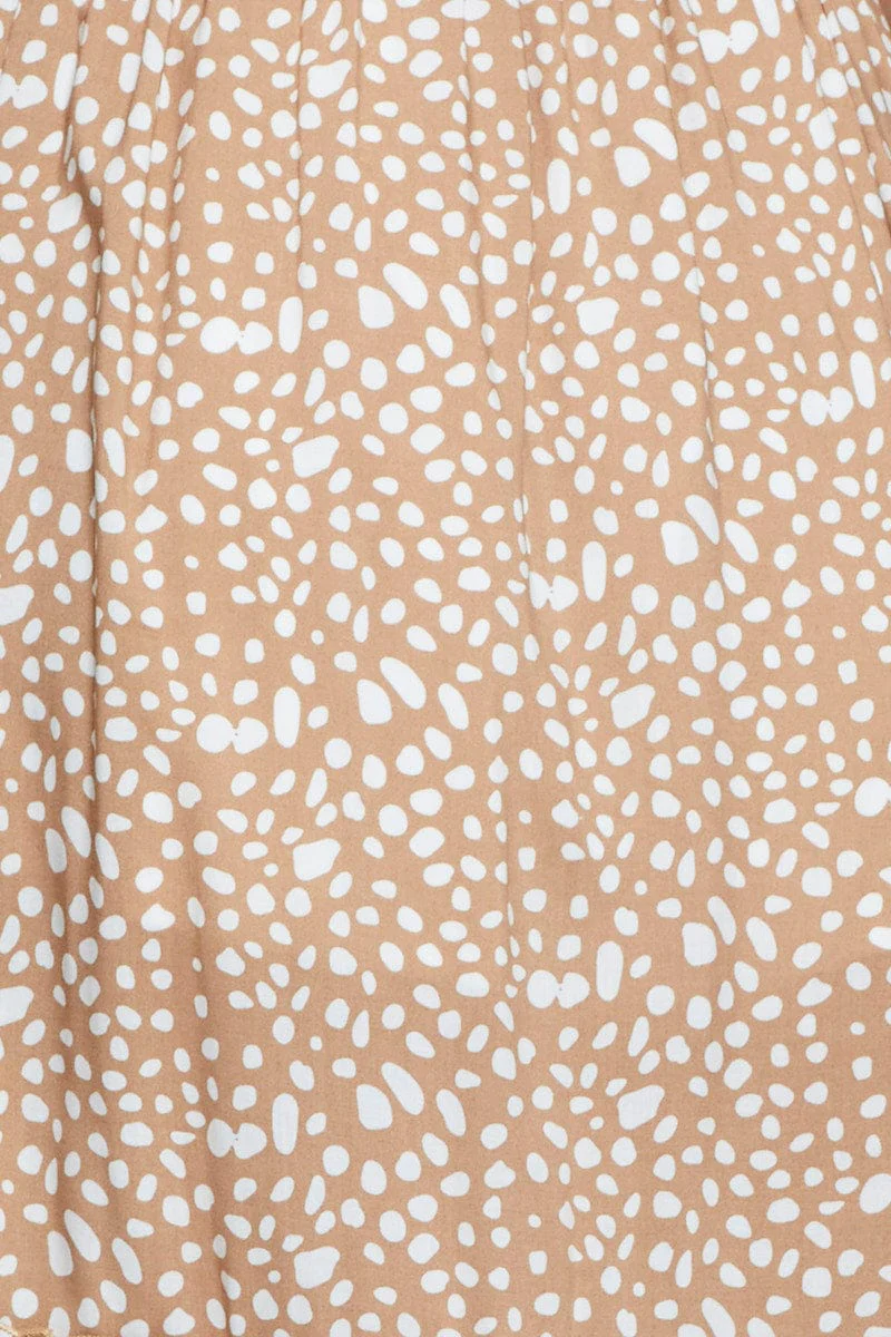 Geo Print Midi Dress Short Sleeve