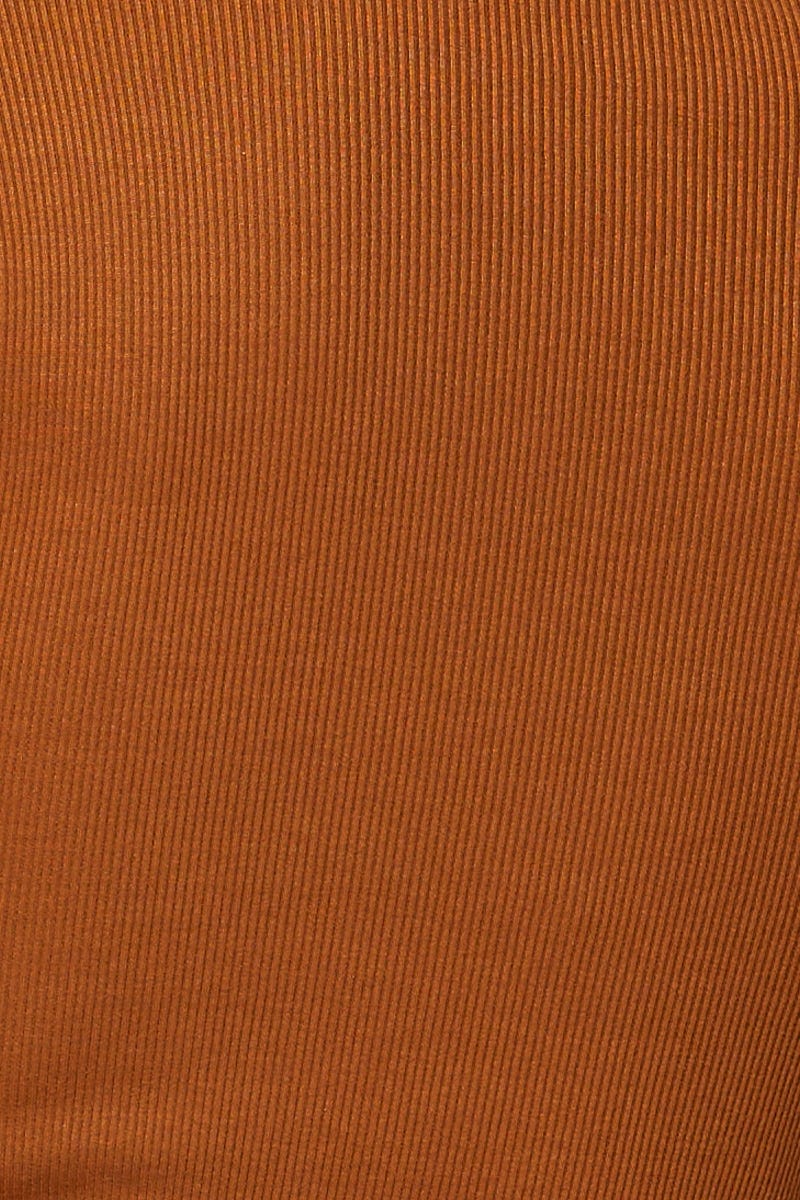 Brown Bodycon Dress Long Sleeve Mini