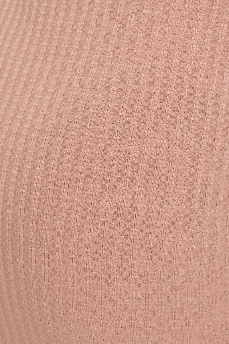 Brown Sleeveless Rib Jersey Mini Bodycon Dress