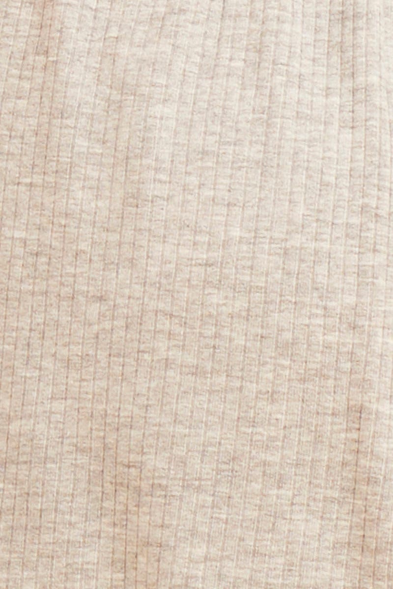 Grey Mia Soft Rib Elastic Waist Shorts