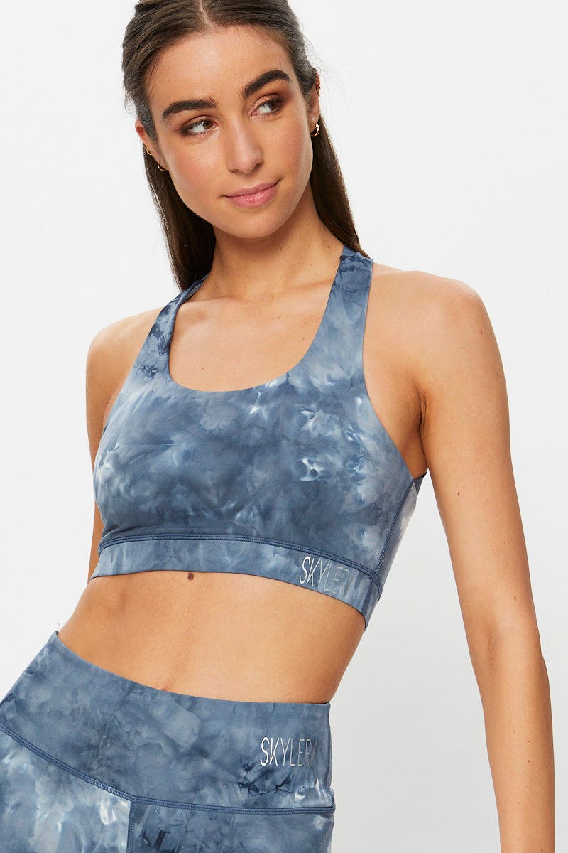 Multi Tie Dye Cross Back Sports Bra