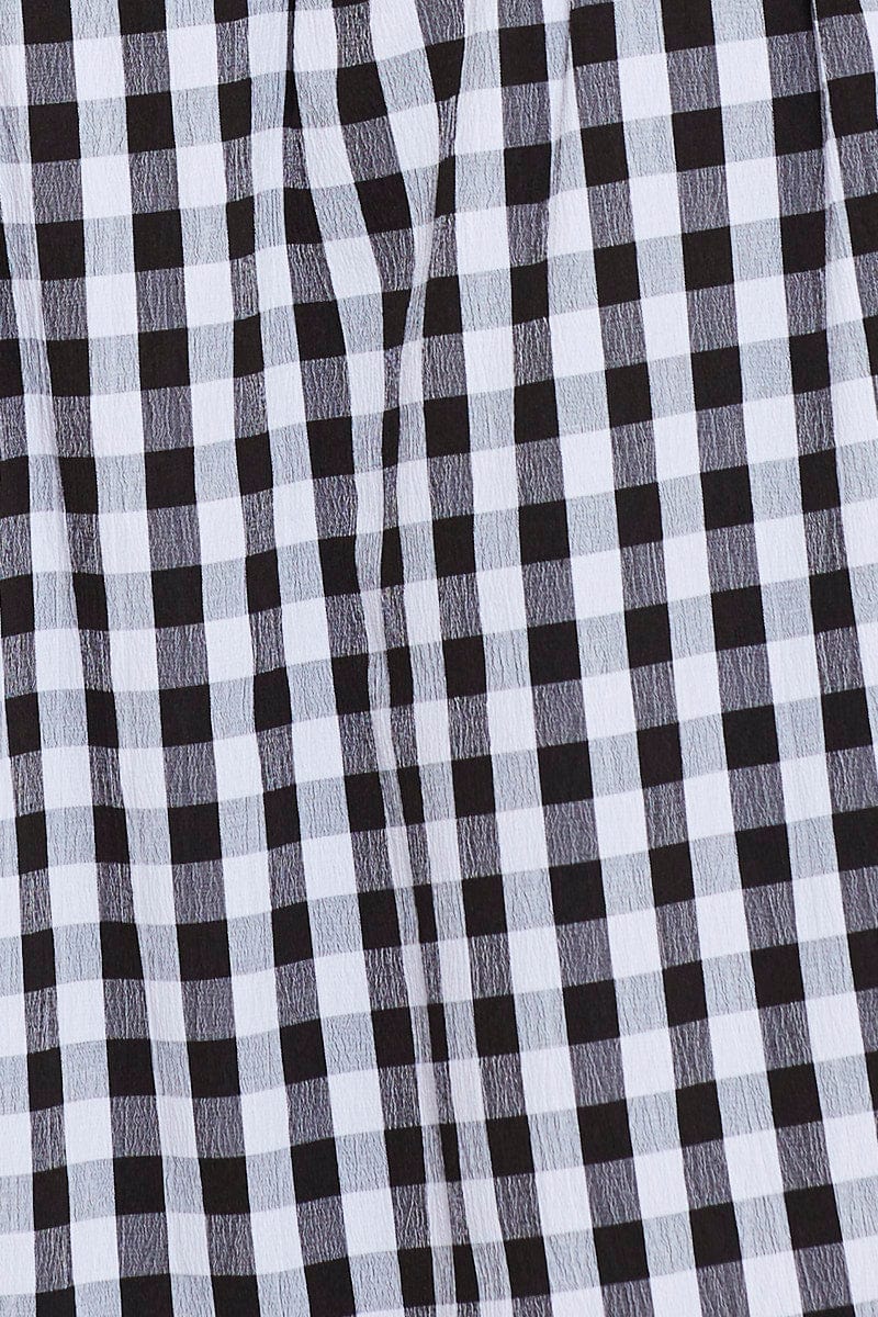 Check Crop Top Short Sleeve