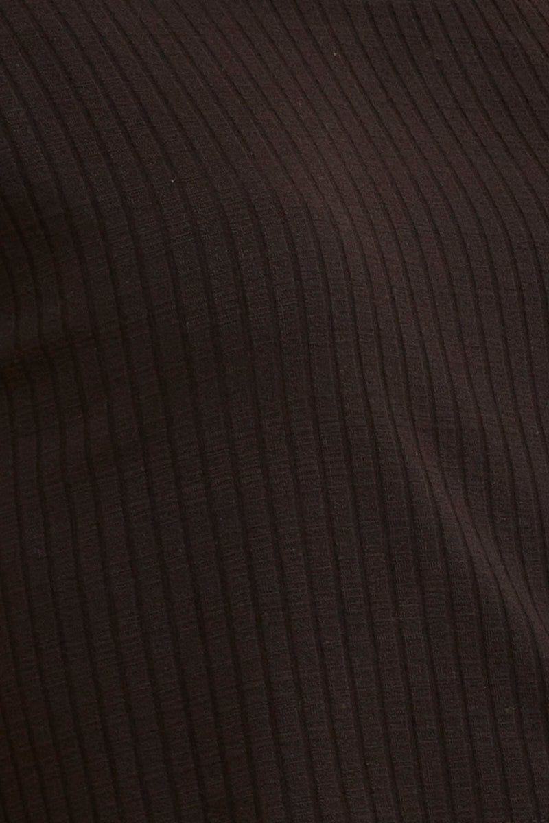 Black Cropped T-Shirt Wide Rib Crew Neck Short Sleeve