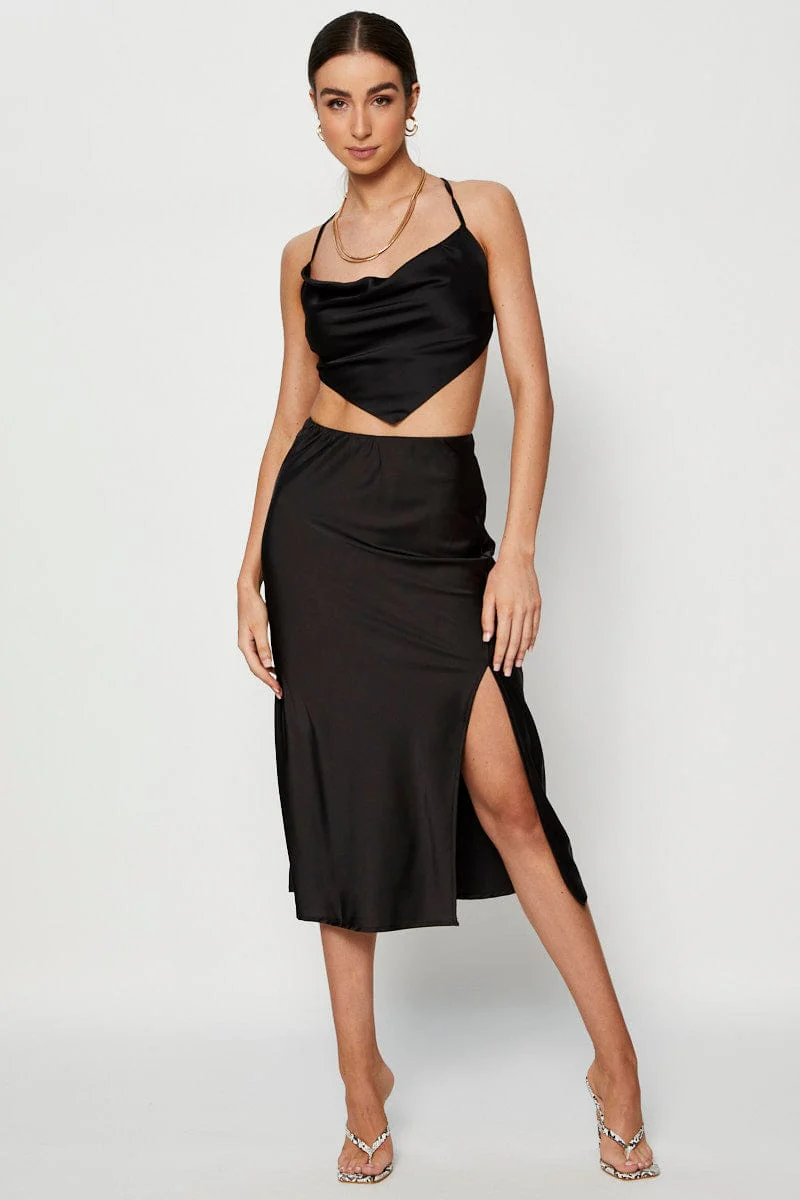 Black Scarf Top Sleeveless