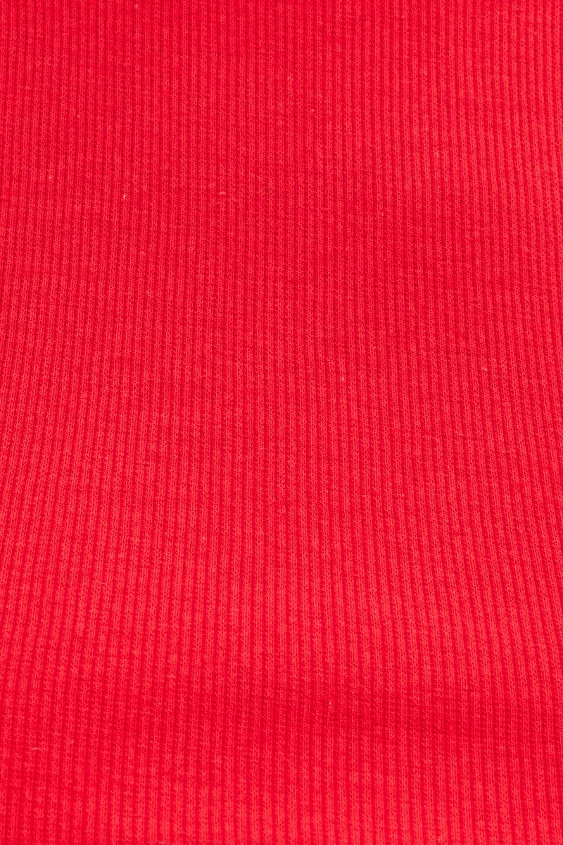 Red Tank Top Sleeveless Crew Neck