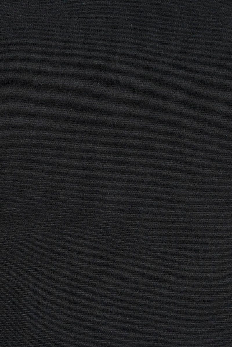 Black Crop Top Halter Neck Rose Rosette Detail