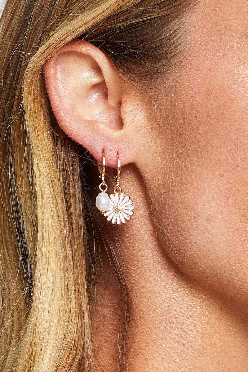 Gold 3 Pack Pretty Earrings