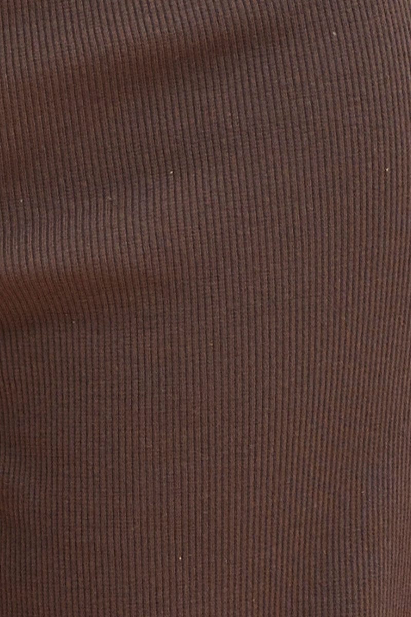 Grey Wide Leg Pant Rib Crop Drawstring Waist