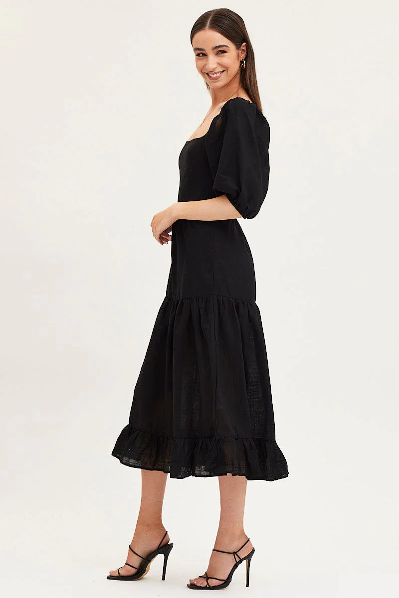 Black Maxi Dress Linen
