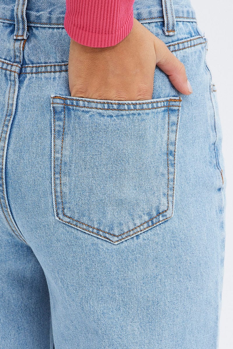 Denim Baggy Denim Jeans Midi Rise
