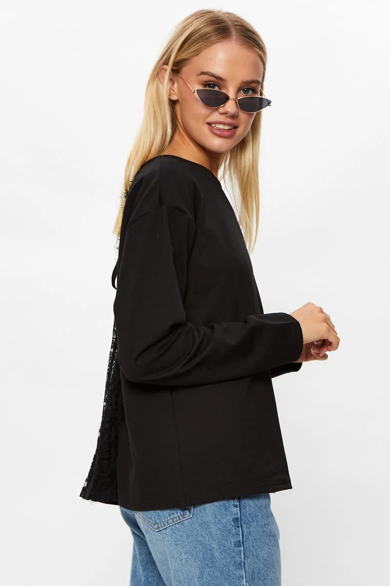 Black Lace Back Top