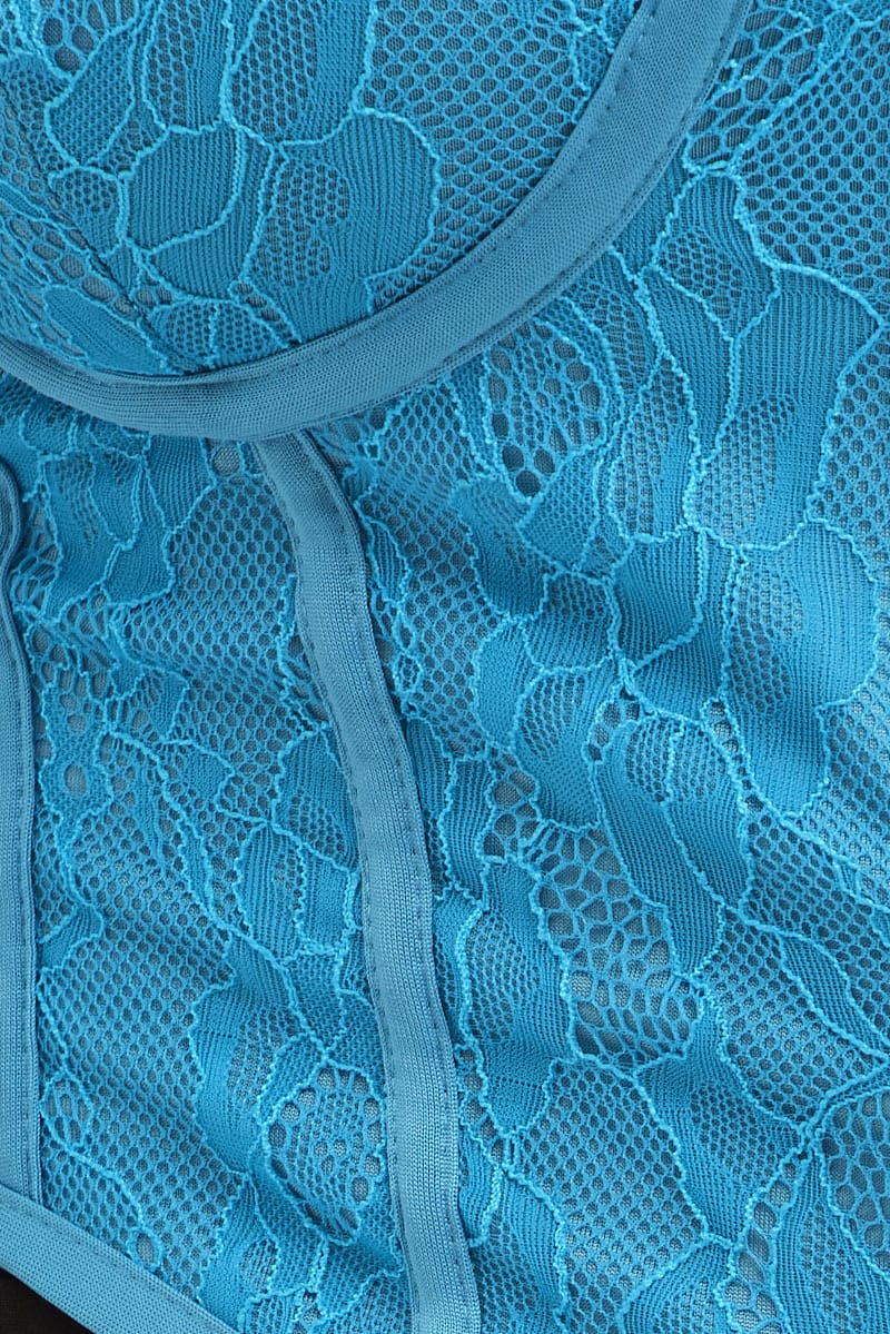 Blue Corset Top Singlet Lace