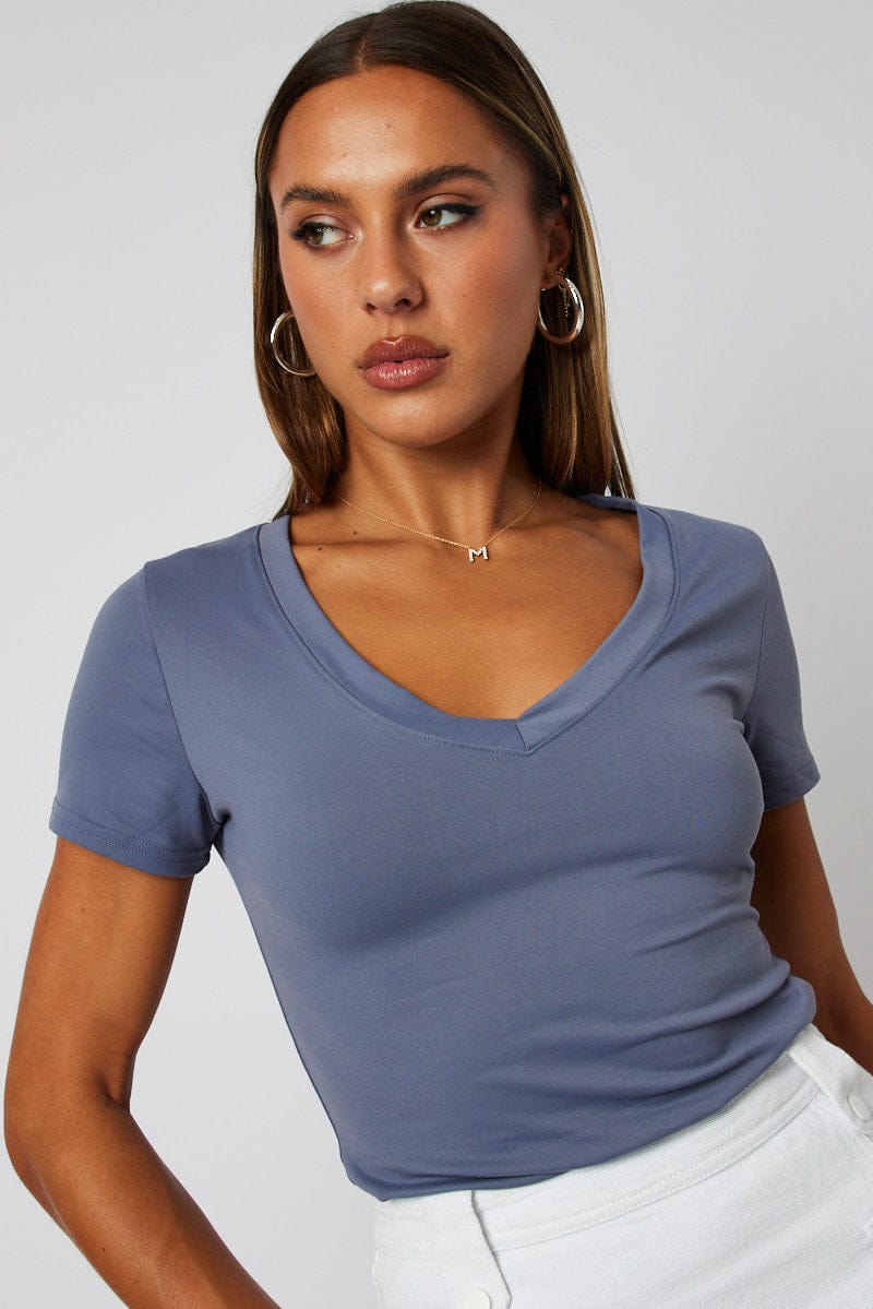 Blue Supersoft Top Short Sleeve