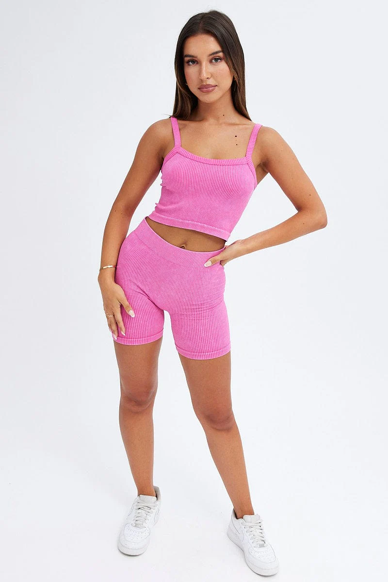 Pink Bike Shorts Seamless