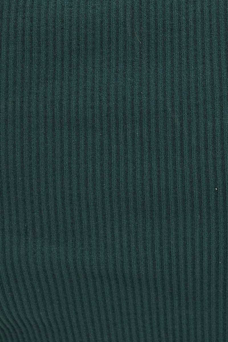 Green Crop Tank Top Crew Neck Seamless