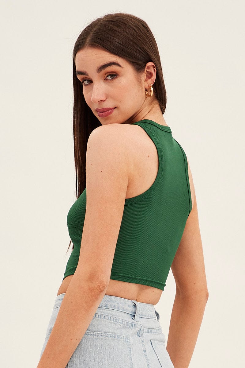 Green Basic Jersey Top